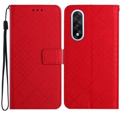 Coverup Hoesje - Geschikt voor OnePlus Nord 5 Hoesje - Coverup Rhombus Book Case - Rood