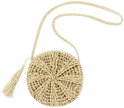 Dailygoody - Strotas dames - Boheemse crossbody tas - Handgemaakt met kwastje - Zomerstrandhandtas - Geschikt voor dames - 23 x 23 x 5 cm