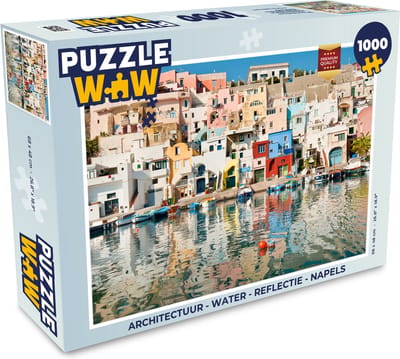 Puzzel Architectuur - Water - Reflectie - Napels - Legpuzzel - Puzzel 1000 stukjes volwassenen