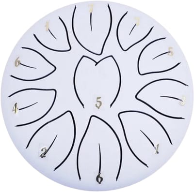 Livano Handpan - Tongue Drum - Steel - Regen - Klankschaal - Wit