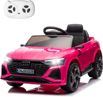 Elektrische Kinderauto 12V - Luxe Sportieve SUV met Afstandsbediening - Bluetooth & Muziek - LED Verlichting - Soft Start & Veiligheidsgordel - 3-5 km/u - roze