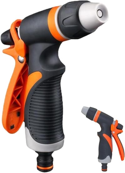 Tuinslangpistool - Sproeikop Hoge Druk - Tuinonderhoud - Antislip Handgreep - 19 x 13.5 cm - Zwart