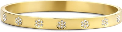 CO88 Collection 8CB-90696 Stalen Armband Dames - Bangle - Zirkonia - 58x49mm - Goudkleurig