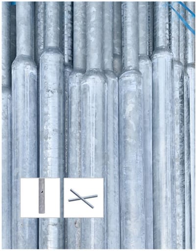 Flespaal - verzinkt staal - inclusief ankers 2000 mm