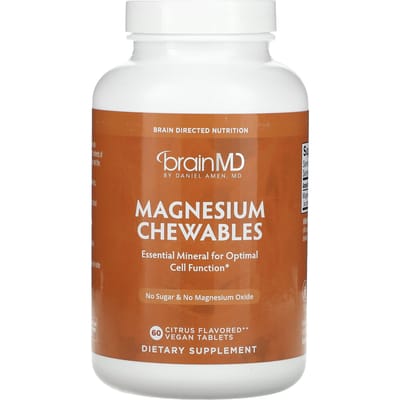 BrainMD, Magnesium Kauwtabletten, Citrus, 150 mg, 60 Veganistische Tabletten