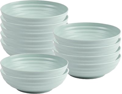 Plasticforte Soepkommen - 10x - D19 x H5.5 cm - groen - kunststof - onbreekbaar - servies