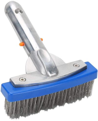 Dailygoods- Algenborstel 12,7 cm - Zwembadborstel - Roestvrij Staal - Slijtvast - Duurzaam - 45 graden handgreep