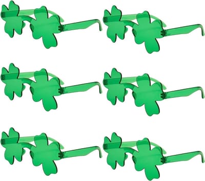 VVGoods - Shamrock zonnebril voor St. Patrick's Day feest - Ierse vierklaver bril met groene glazen