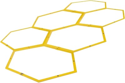 Coördinatie ladder - Agility set - Sport training - Verstelbare patronen - 6 hexagons - Geel