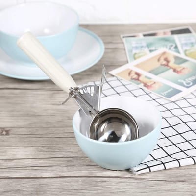Dailygoods- Fruitschep Roestvrij Staal - IJslepel - Antislip Handvat - Lichtgewicht - Duurzaam - Ontgrendelingshendel - Ijsschep