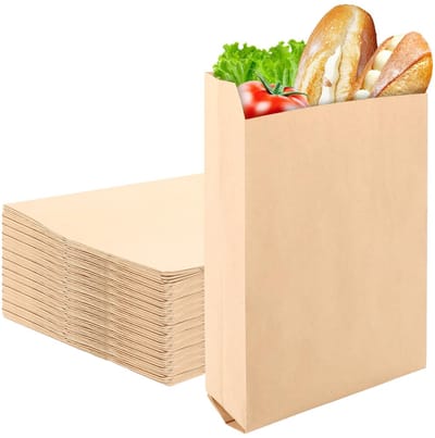 Dailygoods- Papieren Zakken 150 Stuks - Bruine Papieren Zakken - Draagtassen - Verpakking Zakken Kleding - Klein - 28 x 18 x 6 cm - Verpakkingszakken