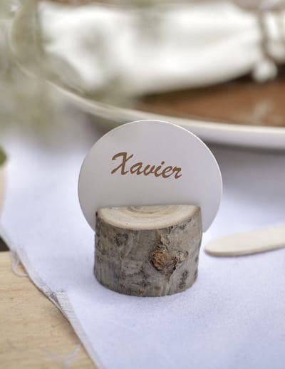 SANTEX - 10 ronde witte kartonnen plaatskaarten 4,7 cm voor bruiloft