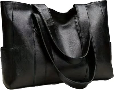 Vintage Draagtas Grote Capaciteit | Retro Vegan Schoudertas voor Dames | Casual Handtas voor Woon-werkverkeer | Duurzaam & Stijlvol | Vegan Lederen Handtas | Ruime Dames Schoudertas | Modieuze Handtas voor Dames