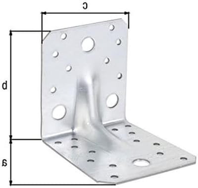 Hoekverbinders Zwaar - Bevestigingshoeken Metaal - Constructie Versterken - ETA Goedgekeurd Ontwerp - 105x105x90mm 3mm Dikte - Verzinkt