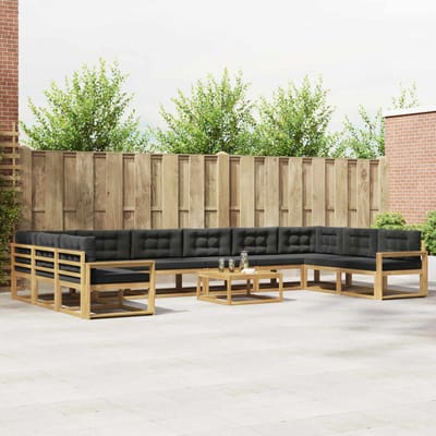 vidaXL - Buiten - bank - set - 11 - st - Wit - en - antracietkleurig
