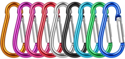 Dailygoods- Karabijnhaak 9 Stuks - Mini/Sleutelhanger - Aluminium - Kleurrijk - Lichtgewicht - Slijtvast en Krasbestendig