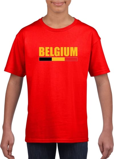 Rood Belgium supporter supporter shirt kinderen - Belgisch shirt jongens en meisjes 110/116