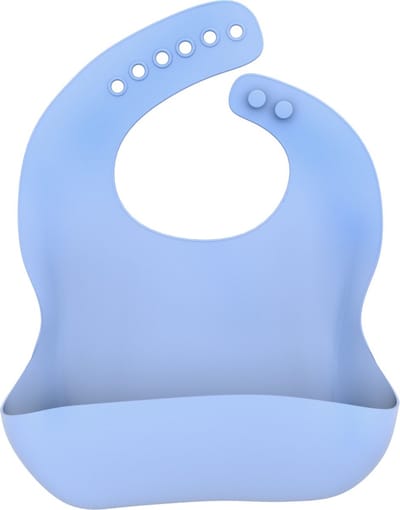Intirilife slabbetje in BLAUW gemaakt van siliconen met lekbakje BPA-vrij, vaatwasmachinebestendig, gemakkelijk schoon te maken