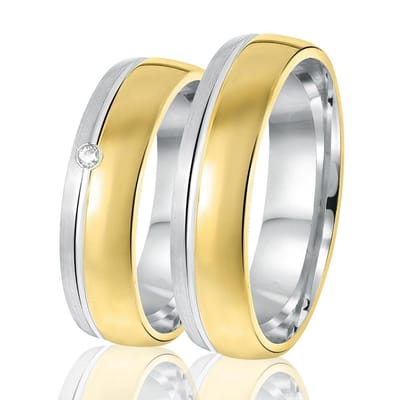 Lucardi Heren Vriendschapsring Mallorca - Ring - Vaderdag Cadeautje - Echt Zilver - Zilver en Goudkleurig