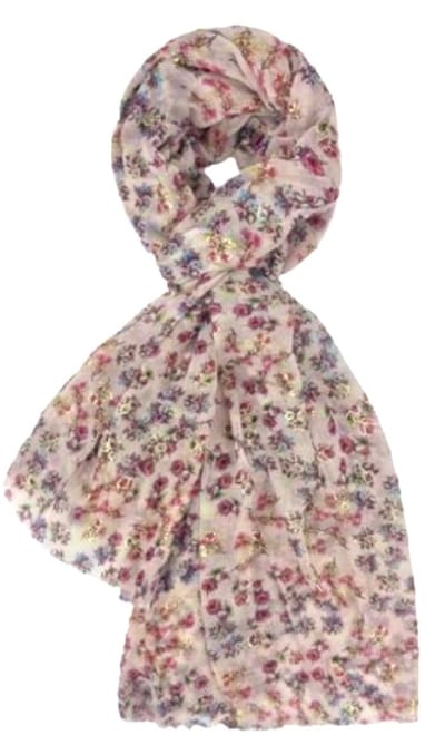 Dunne Sjaal - Print - Goud Accent - (2022#) - Beige