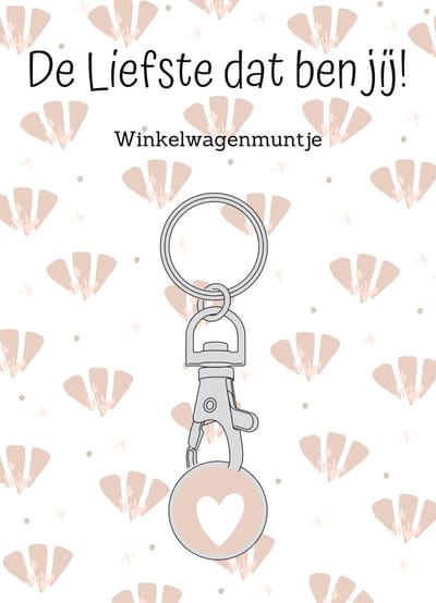 Winkelwagenmuntje - De Liefste Dat Ben Jij! - Sleutelhanger - Cadeauartikel - Gift - Cadeau