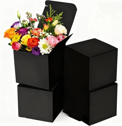 Kraft Papieren Cadeau Dozen met Deksel, Vierkant 10 x 10 x 10 cm, Perfect voor Verjaardagen, Bruiloften en Feestjes