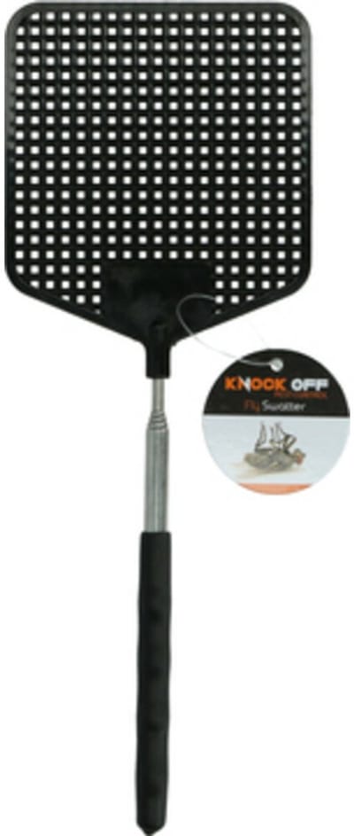 Knock Pest Control Vliegenmepper Telescopisch – voor Vliegen, Wespen en Muggen – Vliegende Insecten - Hoogwaardige Materialen - Antislip Handgreep - tot 74 cm Uitschuifbaar – Assorti