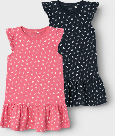 NAME IT NMFVIDA 2P CAPSL DRESS Meisjes Jurk - Camellia RosePack:Dark Sapphire - Maat 110