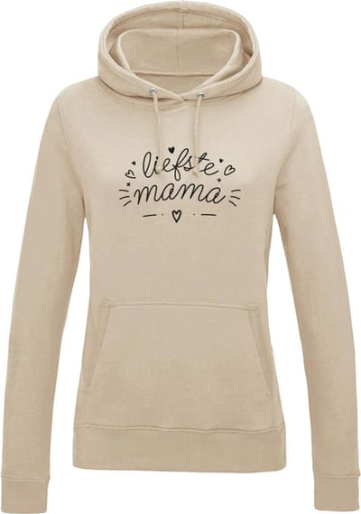 Moederdag cadeau - Hoodie voor Vrouwen - Cadeau voor De Liefste Mama - Vrouwelijke fit - Extreem zachte stof met Kangoeroezak/Buidelzak - 280 gram - Verkrijgbaar in diverse maten van XS t/m XXL - Diverse kleuren: Nude, Beige, Roze, Sky Blue & Ash