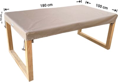 Raffles Covers Beschermhoes tuintafelblad - 180 x 100 H: 10 cm - RTT180100high - Waterdicht - UV-bestendig - Elastische zoom - Beschermhoes tuinmeubelen - Tuintafelbladhoes