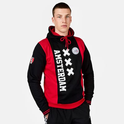 Ajax-hooded sweater rood/zwart XXX senior