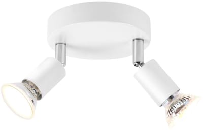 NETTLIFE Opbouwspot - rond - 2-Lichts - Wit - 350° Draaibaar Plafondspot - Moderne Plafondlamp Max.25W - GU10 Fitting - voor Keuken | Hal | Woonkamer | Slaafkamer - zonder lamp - L 12cm