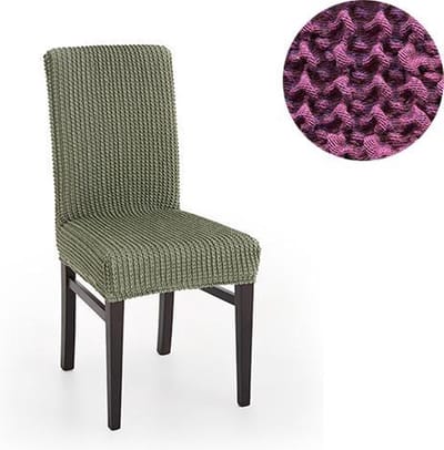 Belmarti® Stoelhoes Milos Paars - Stoelhoezen voor eetkamerstoelen met hoge rugleuning - Extreme Stretch stoelhoezen - Antistatisch: geen geknetter - Ademend Katoen: geen zweten
