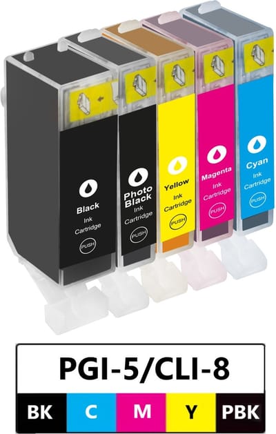 Huismerk geschikt voor Canon PGI-5/CLI-8 XL inktcartridges - MP610 - MP830 - MP970 - IP3500 - IP4500 - IX4000 - IX5000