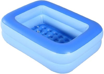 Peuter zwembad met glijbaan - Opblaasbaar Kiddie Zwembad - Blauw - Zomer Waterpret - Opblaasbare Zachte Vloer Peuter zwembad met glijbaan