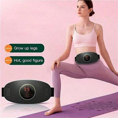 1 STuks Draagbare Elektrische Taille Massager Voor Abdominale Fitness Training - Voor Taille, Armen, Heupen, Benen En Totale Lichaamsoefening zwart