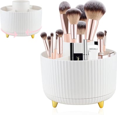 360 graden draaibare make-up cosmetica-organizer voor mascara lippenstift nagellak - wit nagellak opbergen
