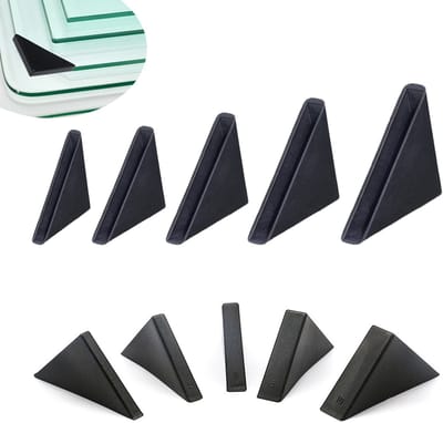 Dailygoods- Hoekbeschermer Driehoekig - Zwarte Plastic - 50 Stuks - Bescherming Glas/Spiegel - Schokbestendig - Voor Randbescherming - Meubelhoekbeschermer