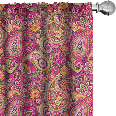 ABAKUHAUS Paisley-gordijnen – veelkleurig 2-delige set 75x175 cm