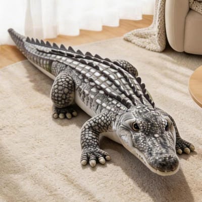 65cm Krokodil Alligator Gesimuleerd Dier Pluche Speelgoed Gevuld Eng Pluche Groen Bruin Grijs Pop Man Cadeau 65cm donkergrijze kleur
