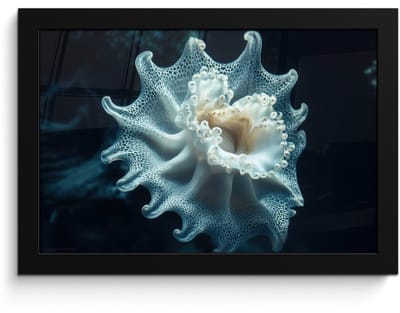 Poster in lijst - Fotolijst 30x20 cm - Posters - Zeewezen - Wit - Golven - Water - Posterlijst zwart - Decoratie - Wanddecoratie woonkamer - Muurdecoratie slaapkamer