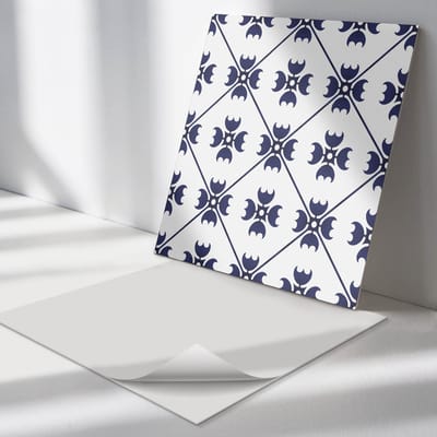 Wallfluent Vinyl Tegels - Stijlvol Geometrisch Patroon Wand PVC Tegels - 30 cm x 30 cm - Marine Vinyl Tegels - Set van 9 - Vierkant PVC Tegels - Patroon Plaktegels - Vinyl Tegels Zelfklevend - Plaktegels Keuken en Badkamer