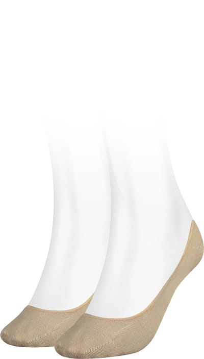 Tommy Hilfiger Footie Invisible (2-pack) - dames onzichtbare sokken - beige