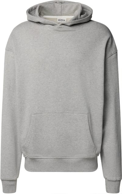 WOTEGA Heren Hoodie VibeHood – Oversized Fit – Katoen – Zilver – Melange & Kangoeroezak