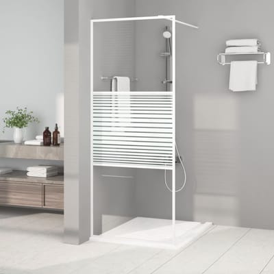 vidaXL - Inloopdouchewand - 80x195 - cm - transparant - ESG-glas - wit