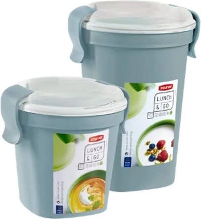 Curver Lunch Go set - Blauw - Reisbeker - 2 delig - 1 Liter - 0.5 Liter - On the Go