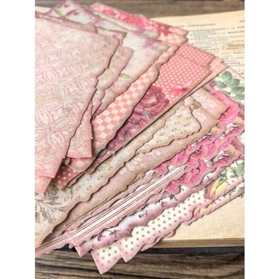 30 pièces/paquet Bloc-notes mémo floral vintage à bords brûlés, Papier à papeterie décoratif, Fournitures scolaires, Rentrée scolaire one-size beige