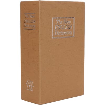 Boek Veilige Opbergdoos Woordenboek Geld Coines Box met Veiligheidscombinatieslot voor Thuisgebruik brown