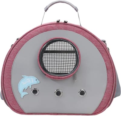 Hamster Transportbox - Draagzak Kleine Huisdieren - Reizen Met Huisdieren - Ademende Oxford Stof - 38x30x4 cm - Roze