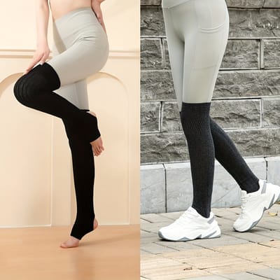 Livano Beenwarmers - Dames - Overknee - Ballet - Wol - Kniekousen - Leg Warmers - Warm - Zwart - M